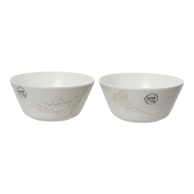 White ceramic floral bowl by Gainsborough Giftware, decorative kitchen and dining ceramic bowl with floral design.