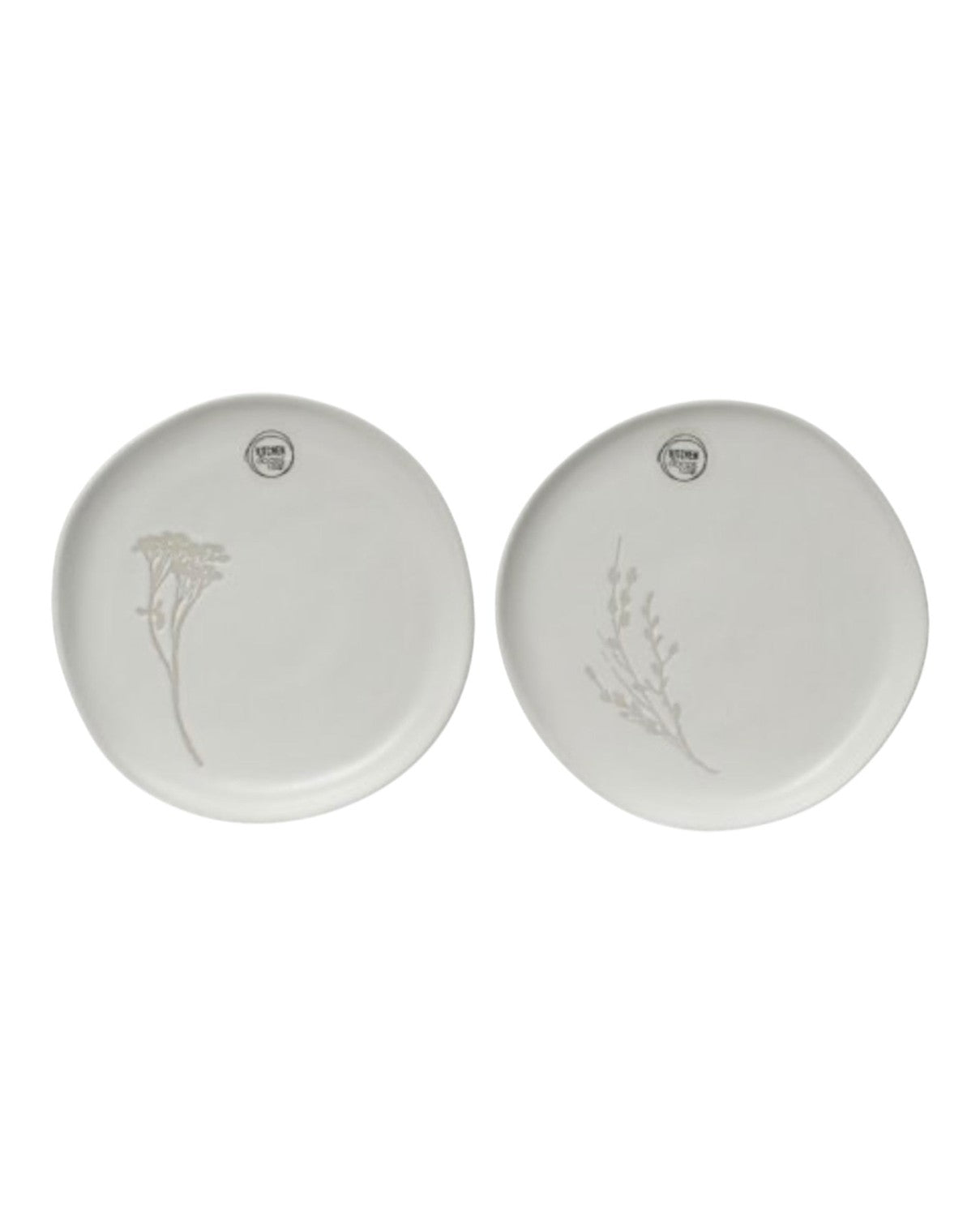 White ceramic floral side plate from Gainsborough Giftware, perfect for kitchen and dining table decor.