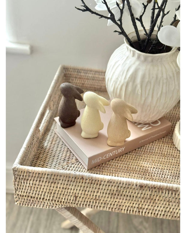 Spring-themed Gainsborough Giftware moon gazing bunny rabbit figurine in neutral brown, perfect for spring decor.