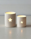White ceramic star-shaped tealight candle holder from Gainsborough Giftware's spring collection, perfect for cozy decor.