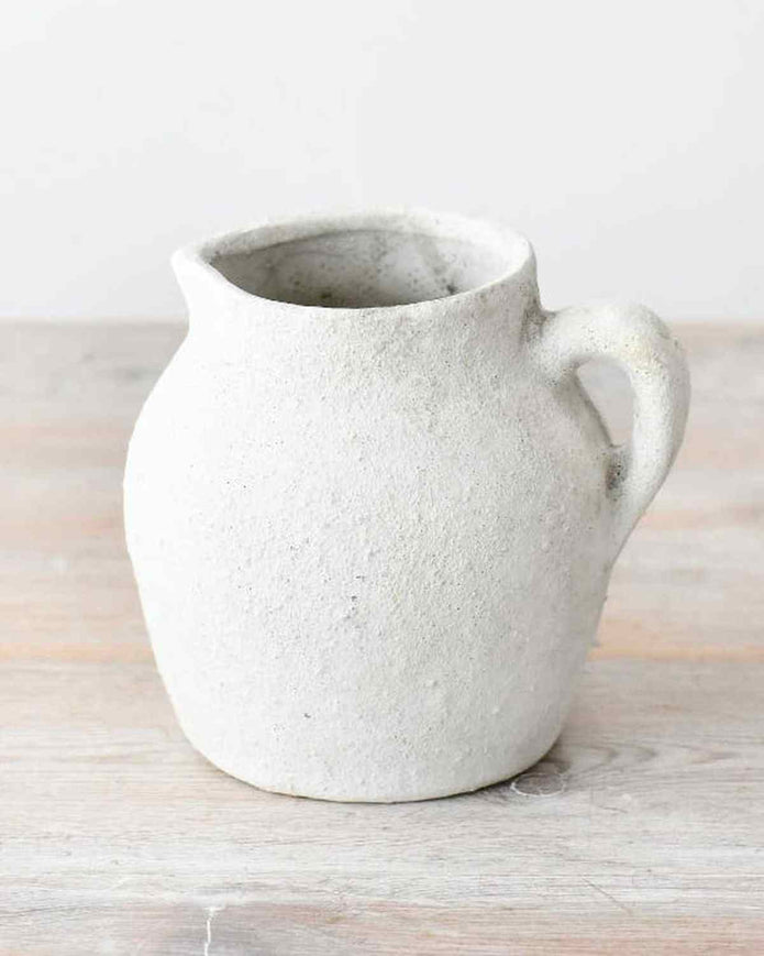 White matte medium Nico vase jug by Gainsborough Giftware, showcasing a sleek, modern ceramic design with a smooth finish.