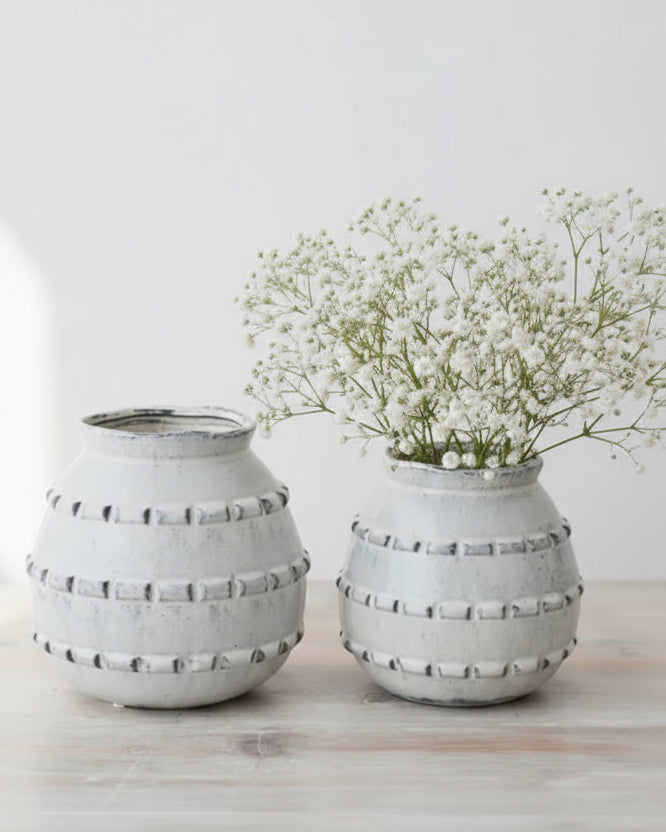 White ceramic Deke vase by Gainsborough Giftware, small decorative vase with smooth finish and elegant design.