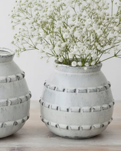 Small white ceramic Deke vase by Gainsborough Giftware, featuring a smooth, glossy finish and elegant shape for floral display.
