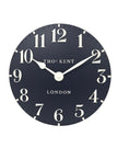 Thomas Kent 12-inch Ink Blue Arabic Wall Clock by Gallery Direct, featuring bold Arabic numerals and a sleek design.