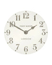Thomas Kent 12-inch Arabic wall clock by Gallery Direct in limestone white, showcasing a stylish clock with bold Arabic numerals.