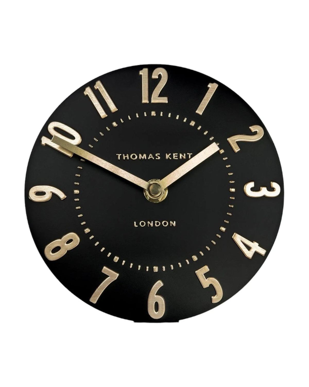 Thomas Kent 12-inch Mulberry wall clock in black noir, featuring a modern design, suitable for contemporary home decor.