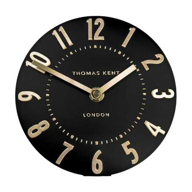 Thomas Kent 12-inch Mulberry wall clock in black noir, featuring a modern design, suitable for contemporary home decor.