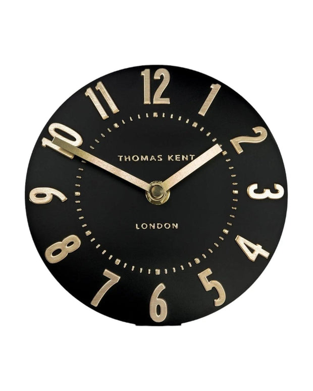 Thomas Kent 12-inch Mulberry wall clock in black noir, featuring a modern design, suitable for contemporary home decor.