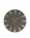 Thomas Kent 12-inch Mulberry wall clock in espresso brown with a classic round design, perfect for stylish home decor.