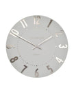 Thomas Kent 12-inch Mulberry wall clock in silver cloud finish, showcasing a sleek, modern design for stylish home decor.