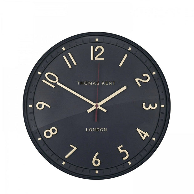 Thomas Kent 14-inch Tresco wall clock by Gallery Direct in charcoal, featuring a modern round design and clean style.