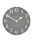 Thomas Kent 20-inch Arabic wall clock by Gallery Direct featuring a dolphin grey finish and modern clock design.