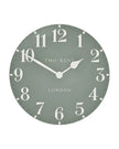 Thomas Kent 20-inch Arabic wall clock by Gallery Direct in Seagrass Green with modern design and bold Arabic numerals.