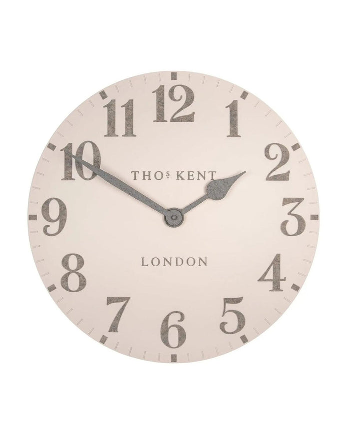 Thomas Kent 20-inch Arabic wall clock from Gallery Direct in shy pink with stylish modern design, perfect for contemporary decor.