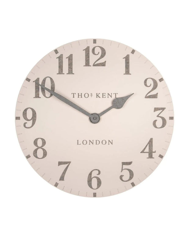 Thomas Kent 20-inch Arabic wall clock from Gallery Direct in shy pink with stylish modern design, perfect for contemporary decor.
