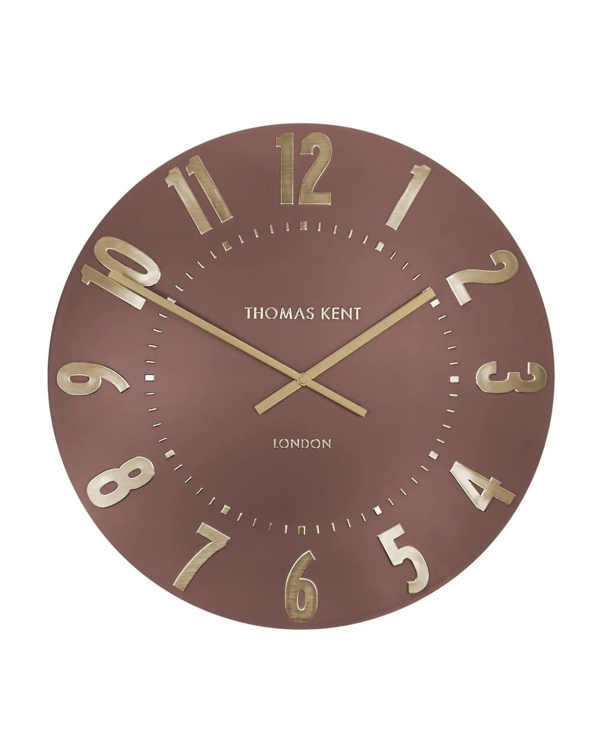 Thomas Kent 20-inch Mulberry Wall Clock in Auburn Terracotta, showcasing a stylish vintage design for wall decor.