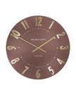 Thomas Kent 20-inch Mulberry Wall Clock in Auburn Terracotta, showcasing a stylish vintage design for wall decor.