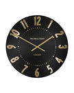 Thomas Kent 20-inch Mulberry Wall Clock in black noir with a sleek round design, suitable for modern home decor.