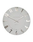Thomas Kent 20-inch Mulberry Wall Clock by Gallery Direct with a silver cloud design, showcasing a modern decorative clock.