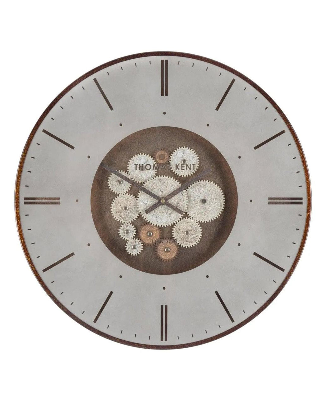 Thomas Kent 21-inch Clocksmith Wall Clock with bronze cog design by Gallery Direct, showcasing a vintage-inspired clock face.