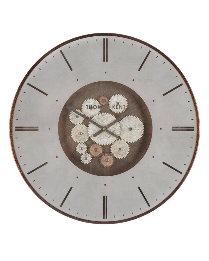 Thomas Kent 21-inch Clocksmith Wall Clock with bronze cog design by Gallery Direct, showcasing a vintage-inspired clock face.