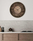 Thomas Kent 21-inch Florentine Wall Clock with leather frame, stylish and functional clock for modern home decor.