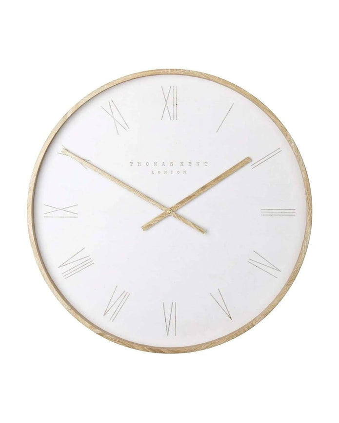Thomas Kent 21-inch Nordic wall clock in Tofu Beige, Gallery Direct clock with modern design and minimalist style.