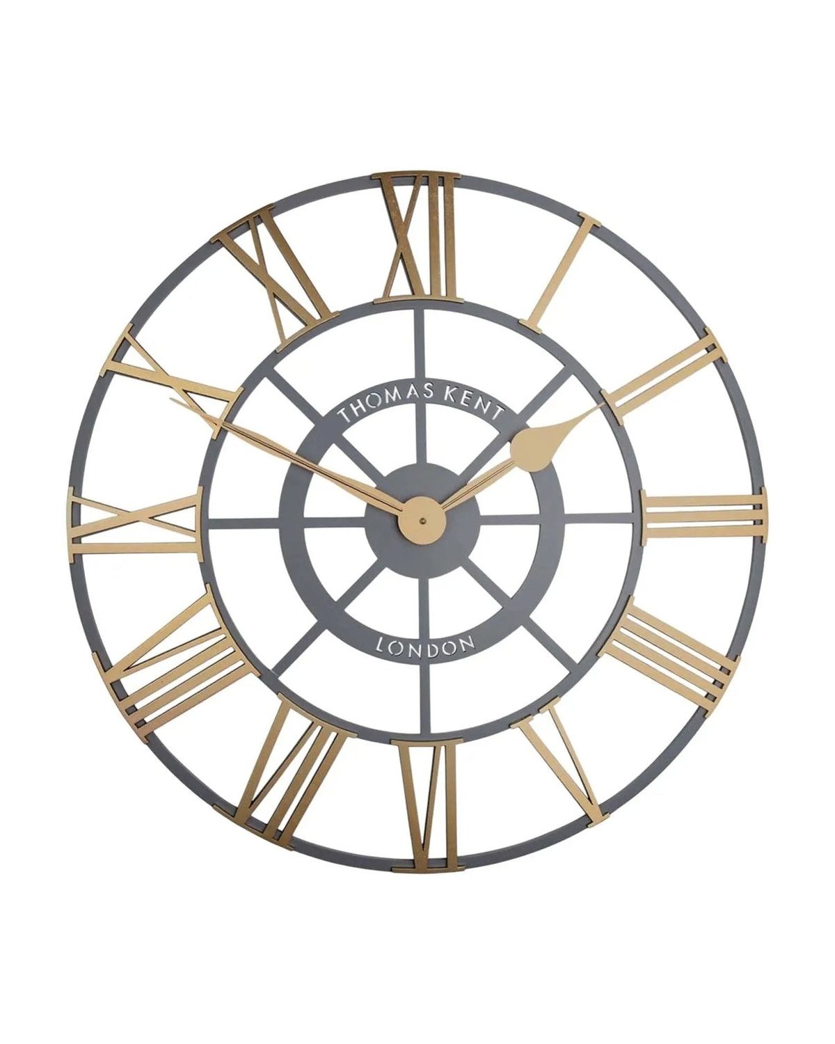 Thomas Kent 24-inch brass Evening Star Grand Clock by Gallery Direct, featuring a classic design and elegant brass finish.