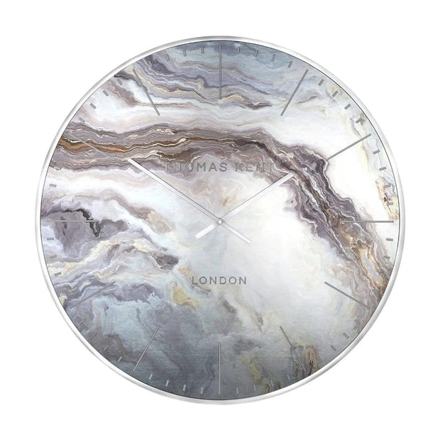 Thomas Kent 26-inch Oyster Large Grand Clock in Glacier color, wall clock with elegant design and modern style.