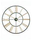 Thomas Kent 32-inch outdoor grand clock with green and gold finish, designed for garden or patio decor.