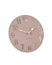 Thomas Kent 6-inch Arabic Mantle Clock in blush pink by Gallery Direct, displayed on a mantel with a classic design.