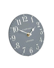 Thomas Kent 6-inch Arabic Mantle Clock by Gallery Direct in Flax Blue, showcasing a stylish blue clock with Arabic numerals.