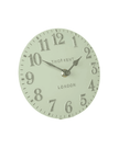 Pearl green Thomas Kent 6-inch Arabic mantel clock by Gallery Direct, featuring a classic design with clear Arabic numerals.
