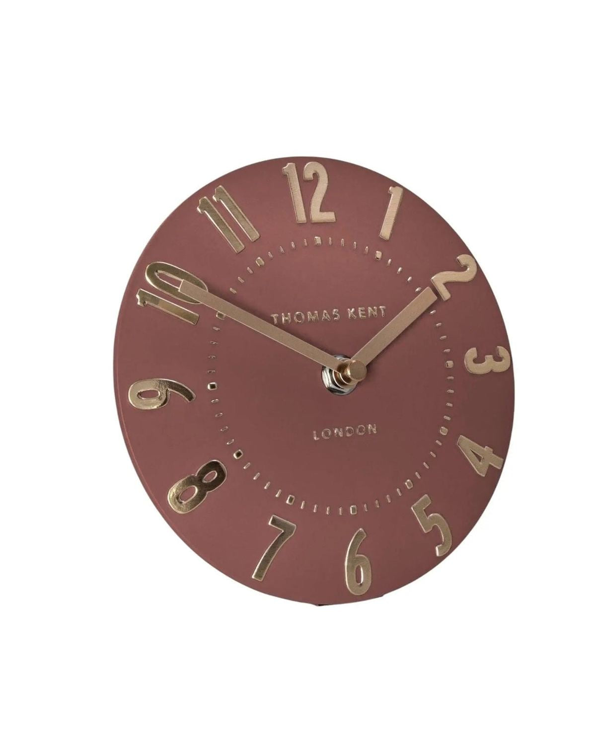 Thomas Kent 6-inch Mulberry Mantle Clock in Auburn Terracotta by Gallery Direct, featuring a classic design and warm finish.
