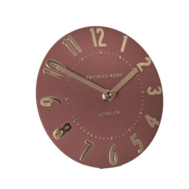 Thomas Kent 6-inch Mulberry Mantle Clock in Auburn Terracotta by Gallery Direct, featuring a classic design and warm finish.