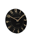 Thomas Kent 6-inch Mulberry Mantle Clock in black noir finish, showcasing a classic clock design with Roman numerals.