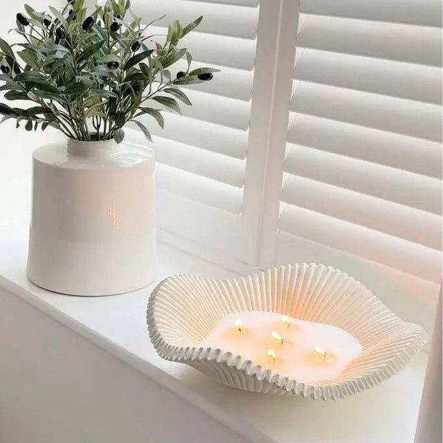 Large scalloped wavy decorative bowl by Gallery Direct, perfect for stylish home decor display.
