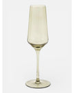 Smokey green single champagne flute glass from Gallery Direct for elegant kitchen and dining use, showcasing a sleek design.