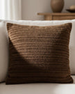 Brown Kendal Chenille cushion cover by Gallery Direct, soft furnishings with plush, textured fabric for cozy home decor.