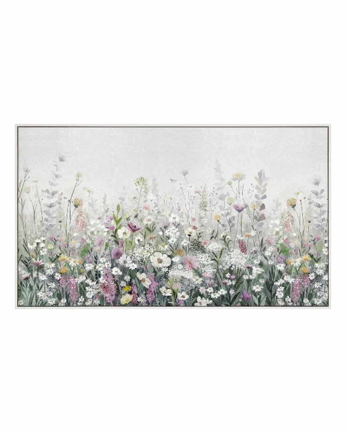 Gallery Direct floral cascade canvas framed print wall art, showcasing vibrant floral design suitable for home decor.