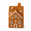 Full unlit gingerbread glazed LED house on white, with white icing-style details.