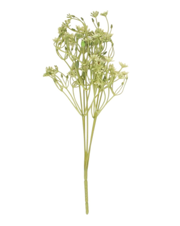 Artificial wild daisy pick stem by Gisela Graham showing realistic white daisies with green foliage for decorative floral arrangements.
