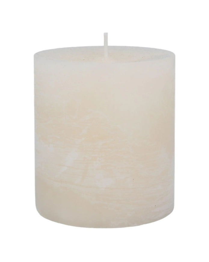 Cream wax pillar candle from Gisela Graham, showcasing a smooth, elegant candle with a simple, classic design.