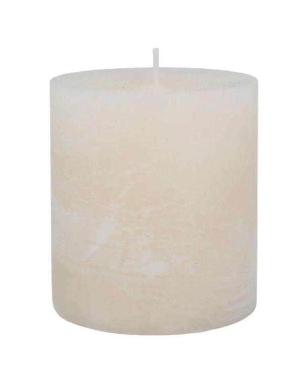 Cream wax pillar candle from Gisela Graham, showcasing a smooth, elegant candle with a simple, classic design.