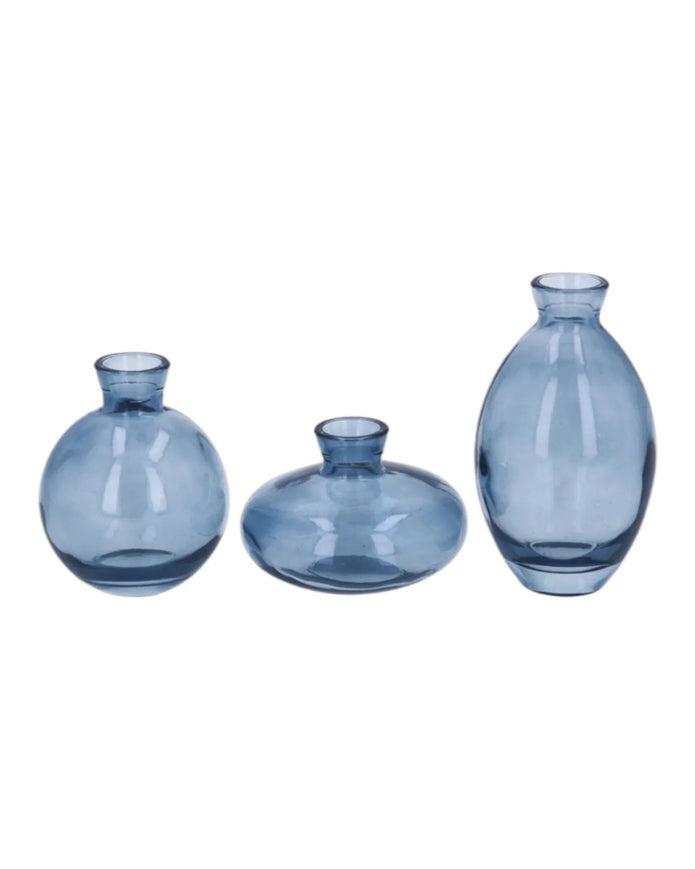 Blue Glass Bud Flower Vase - Lulu Loves Home