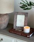 Brown leaves resin photo frame by Gisela Graham for home decor, designed to hold a 4x6 inch picture.