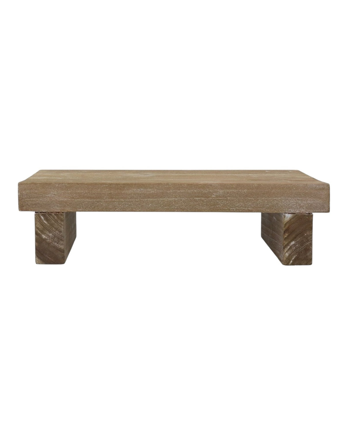 Natural wooden rectangle rustic display riser by Gisela Graham for home decor, shown in small size with textured wood finish.