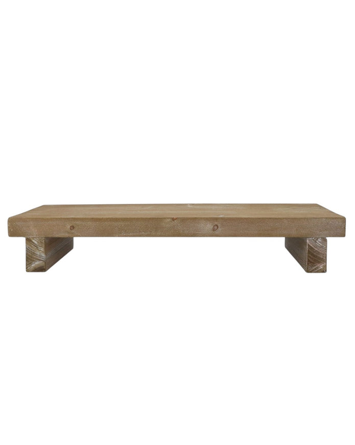Small natural wooden rectangle rustic display riser by Gisela Graham, ideal for home decor arrangements.