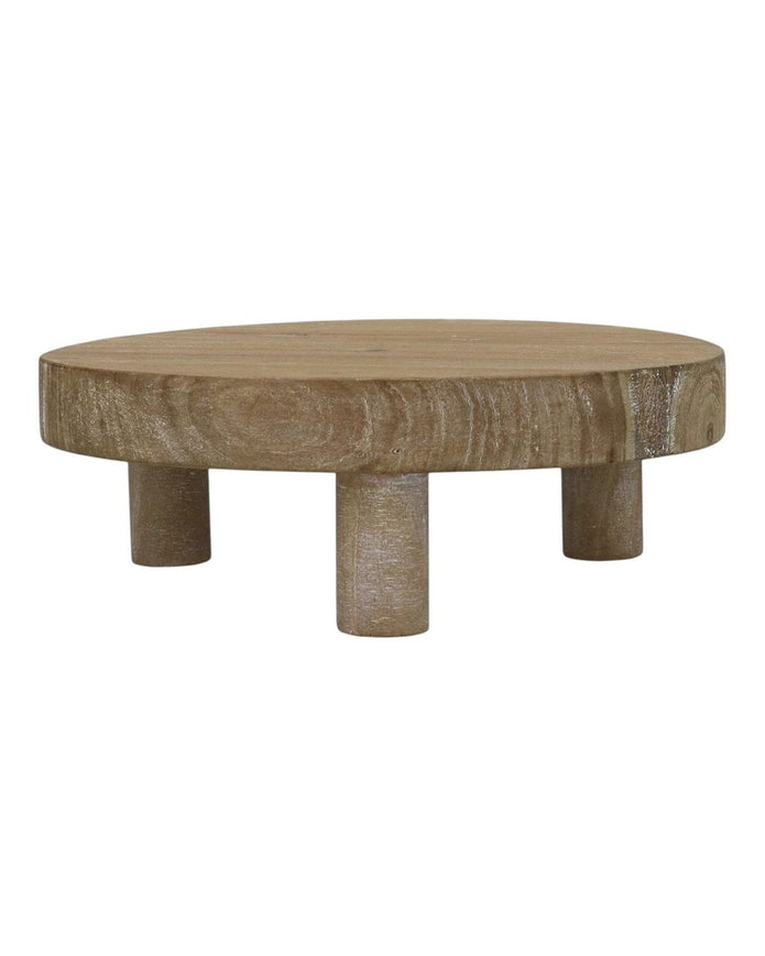 Natural wooden round rustic display riser by Gisela Graham, perfect for home decor, available in small or large sizes.