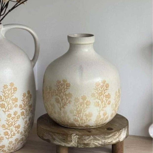 Natural wooden round rustic display riser by Gisela Graham, small or large home decor piece, showcasing a smooth, natural wood finish.